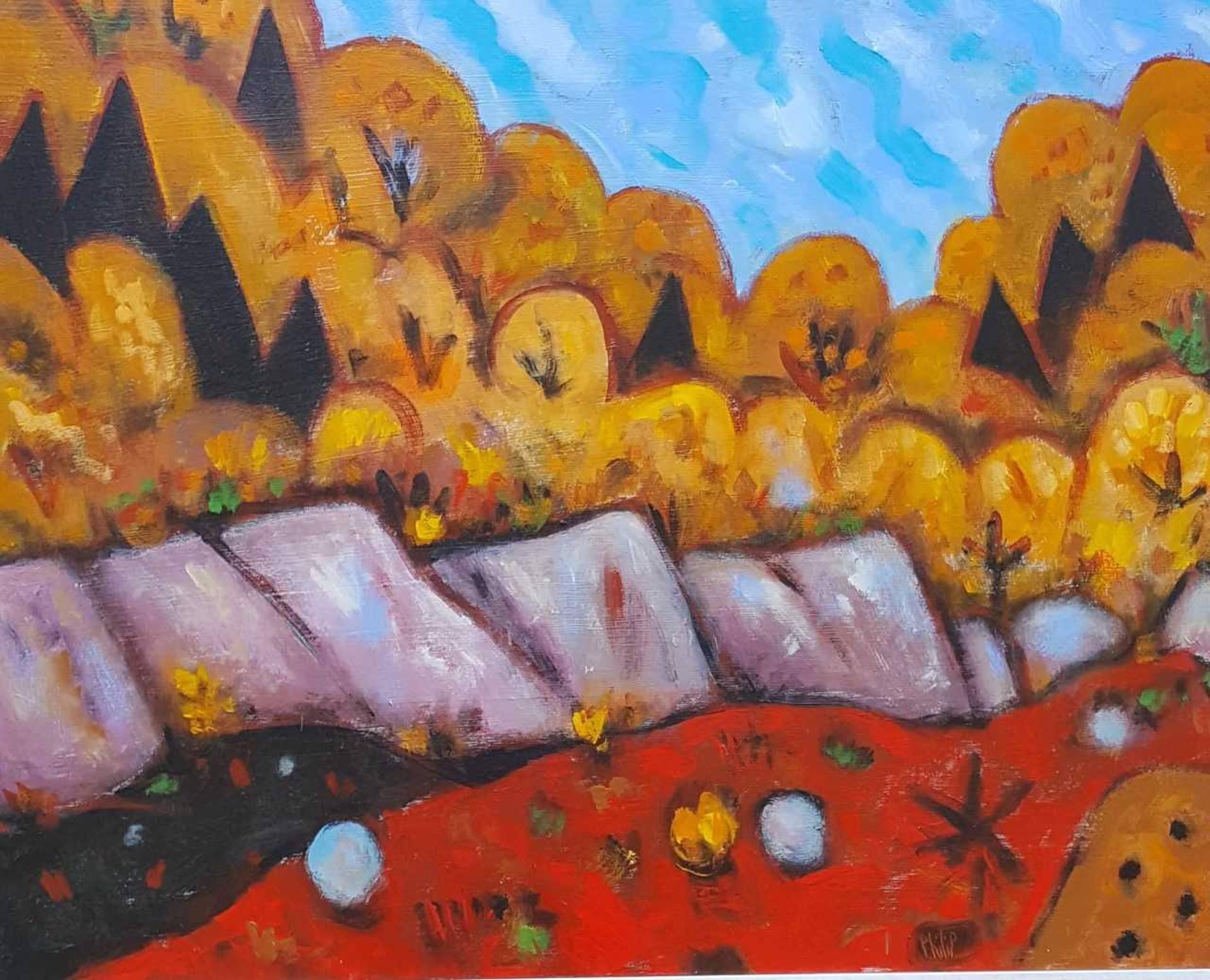 Blueberry Field with Ledges - Art by Philip Barter