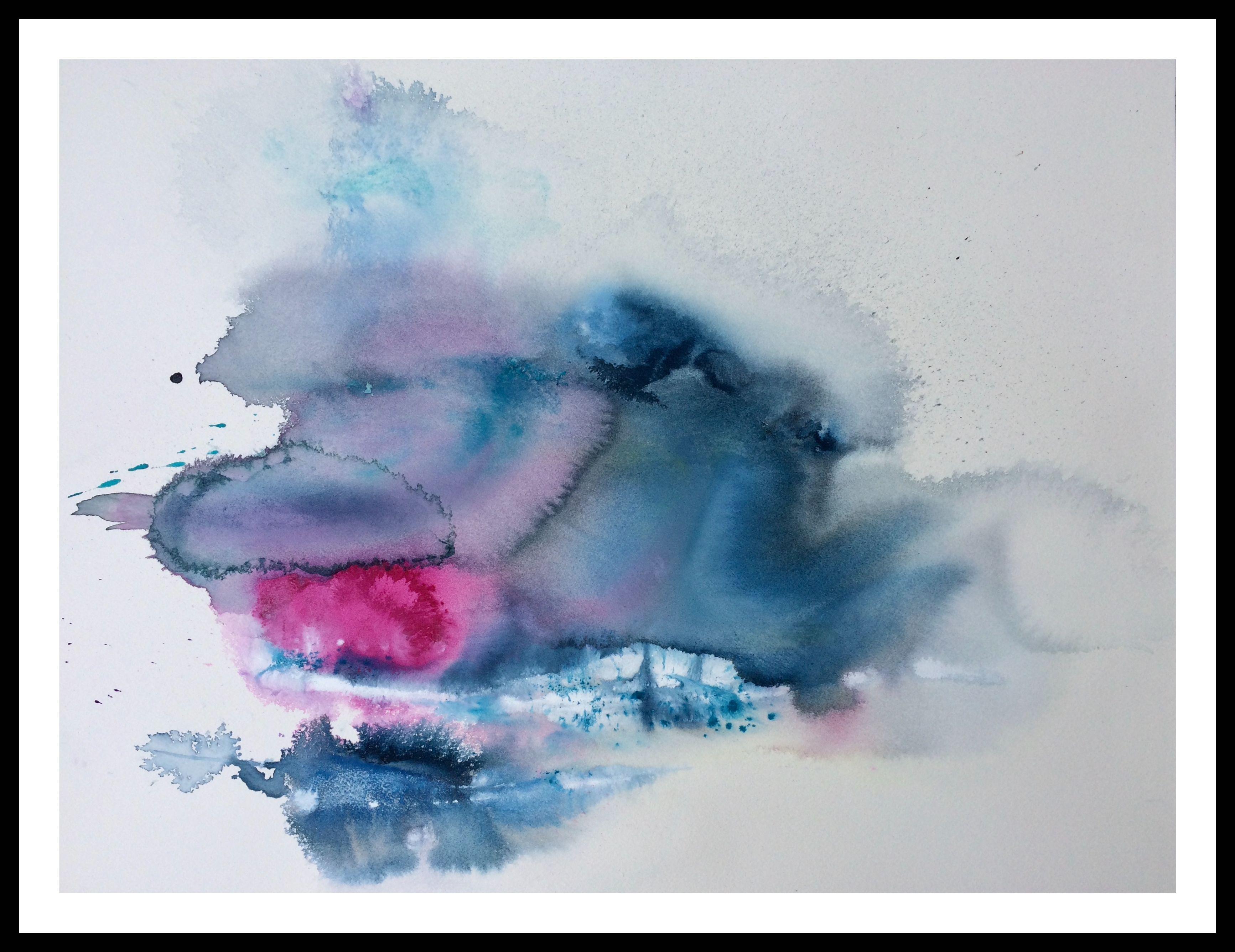 Canción De Nubes I Wolkenlied, Pintura, Acuarela sobre Papel - Art Contemporáneo de Gesa Reuter