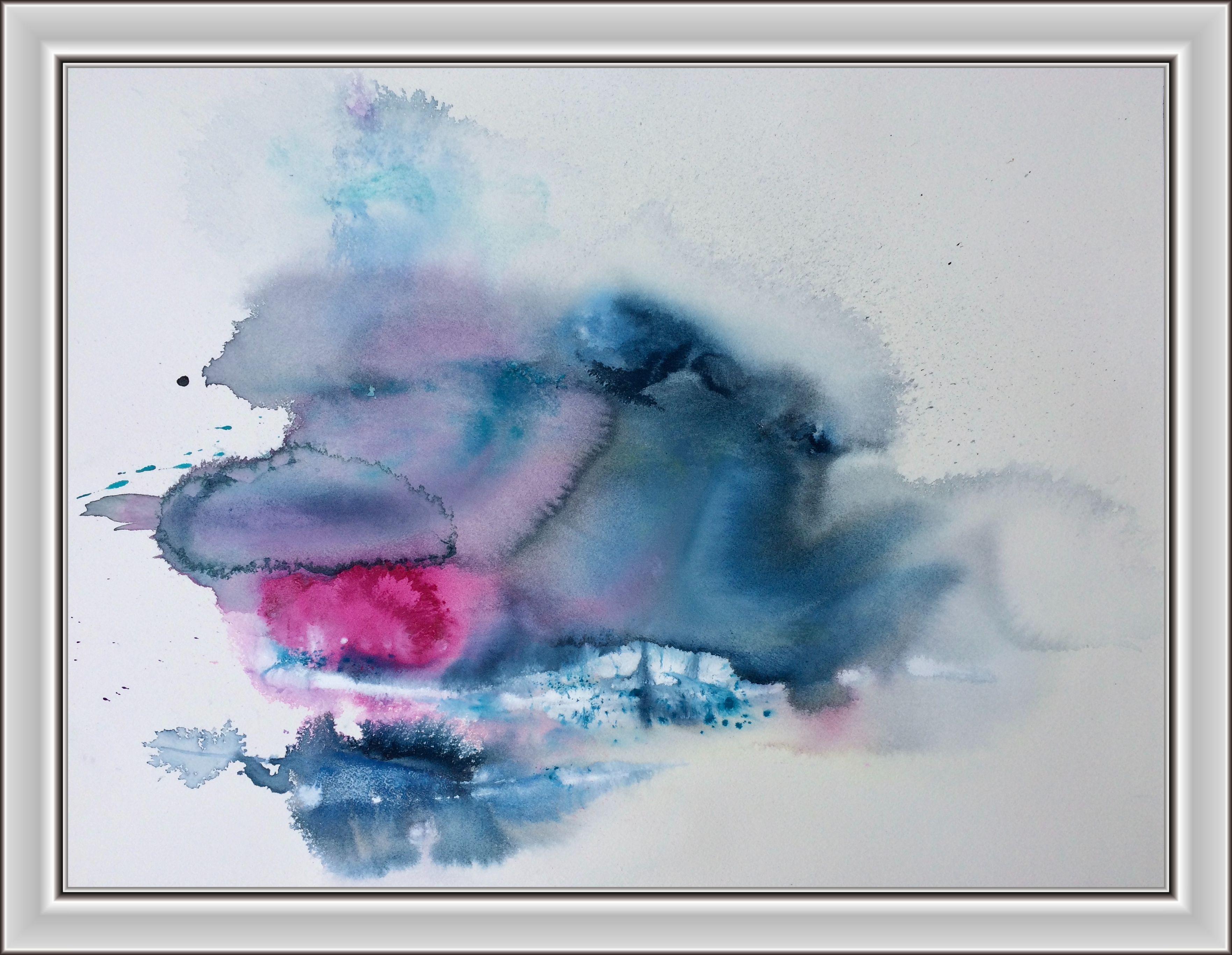 Song Of Clouds I Wolkenlied, Painting, Watercolor on Paper - Contemporary Art by Gesa Reuter