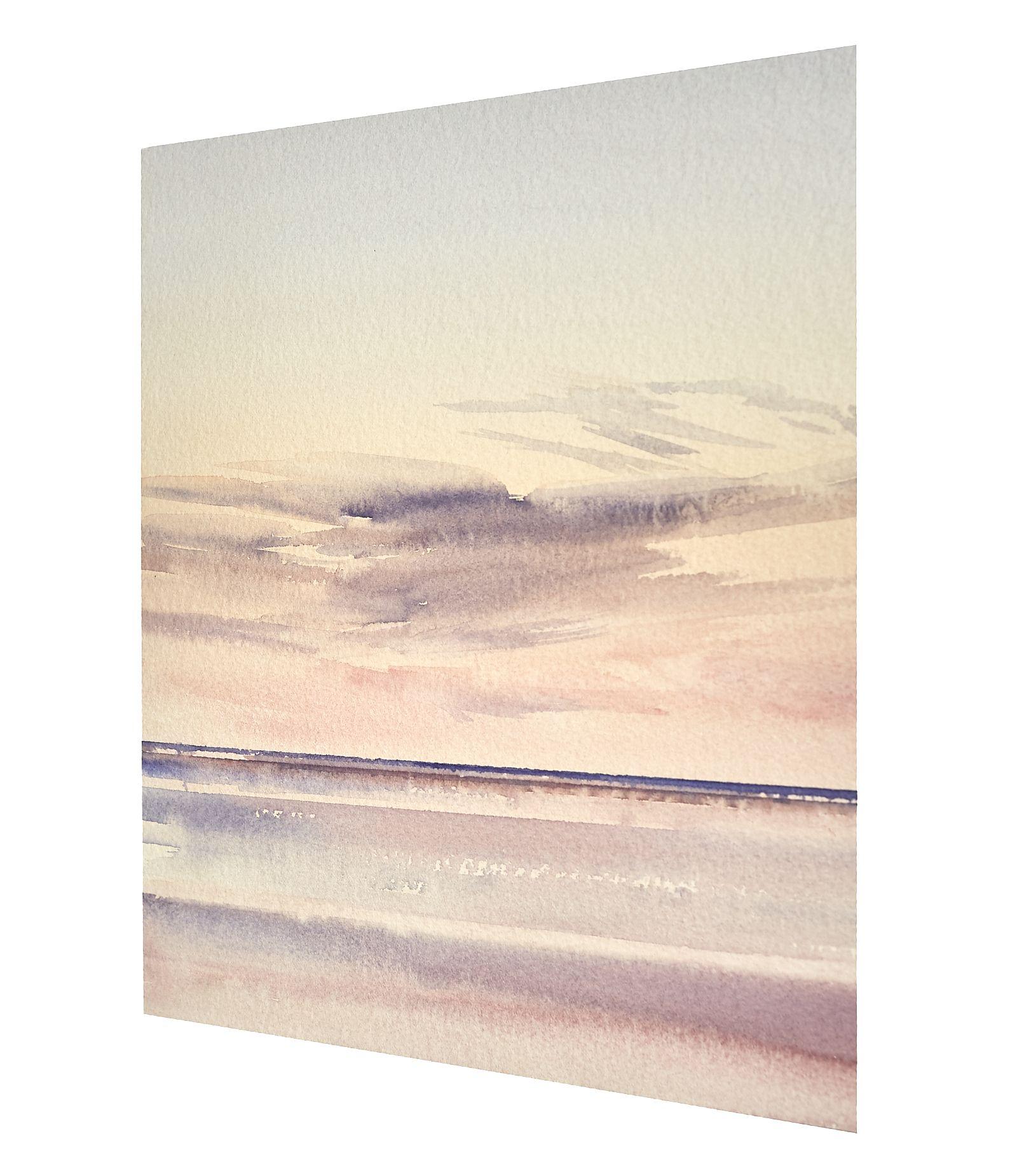 Evening seas, Lytham St Annes, Painting, Watercolor on Paper - Contemporary Art by Timothy Gent