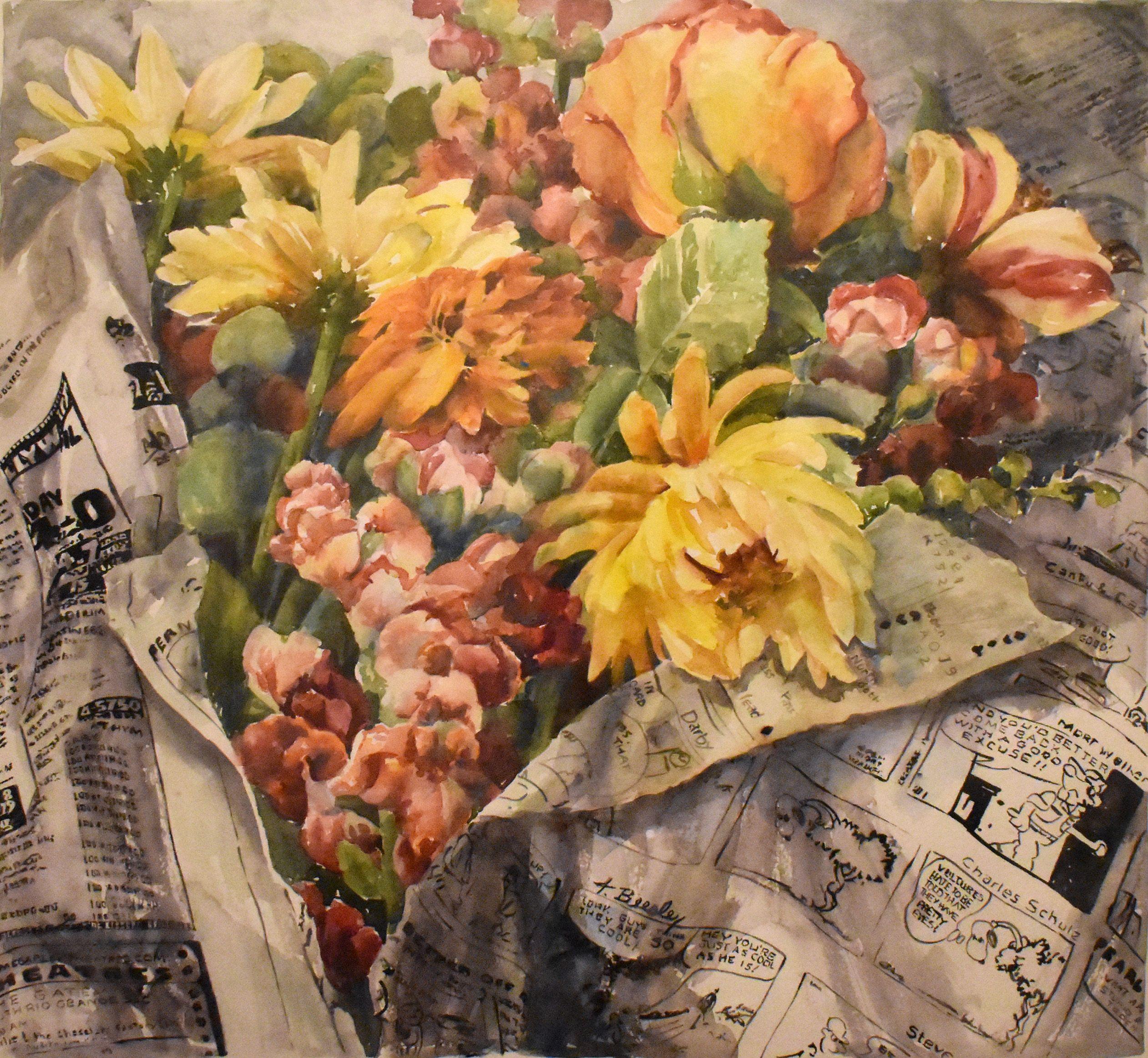 Newsworthy, Painting, Watercolor on Paper - Art by Terrece Beesley