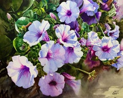 Flower Petunias_02, Painting, Watercolor on Paper