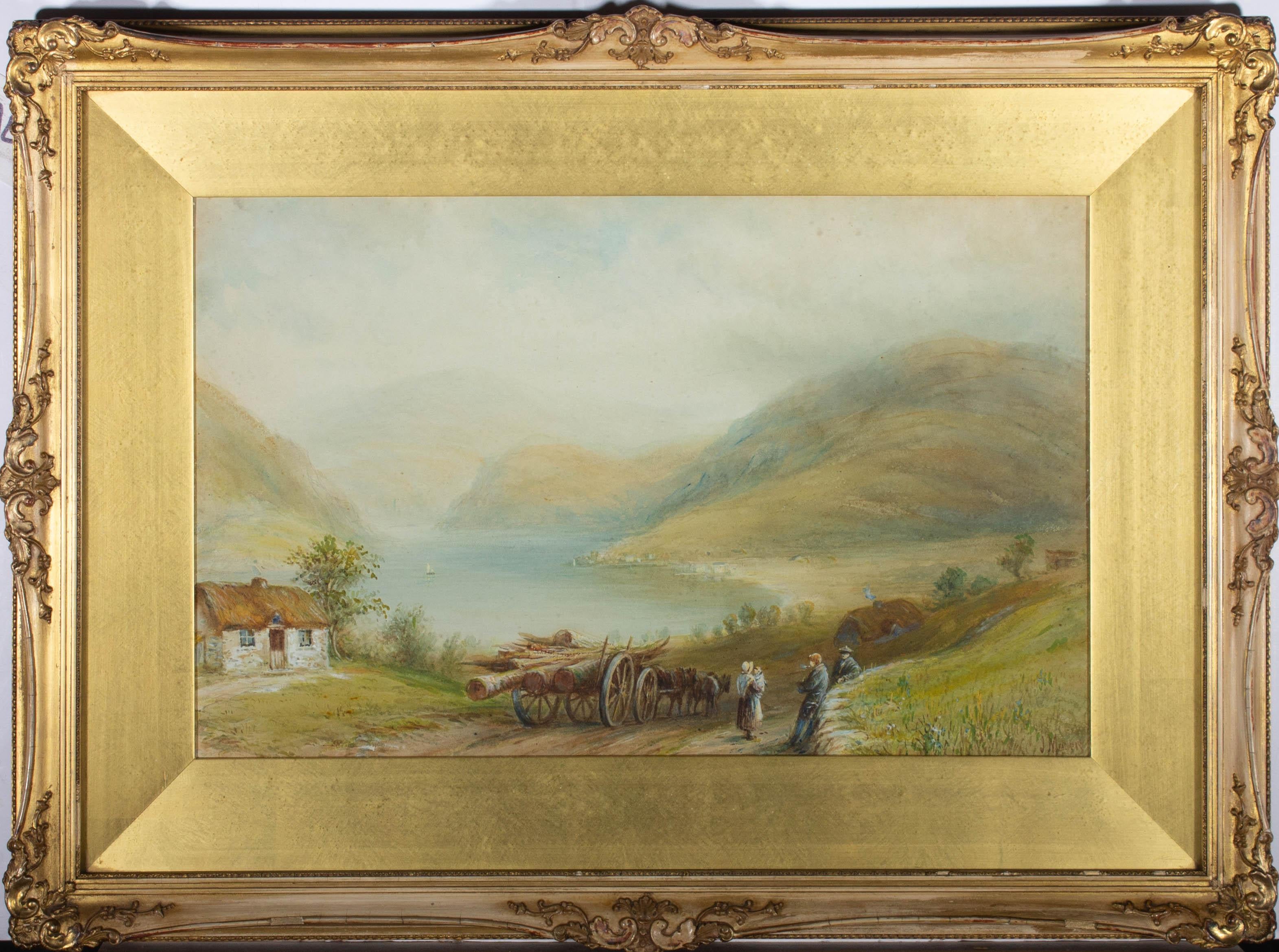 Late 19th Century Watercolour - View Across The Loch - Art by Unknown
