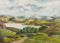 Aquarelle de M. Fotherhill, Village by the Lake, 1962