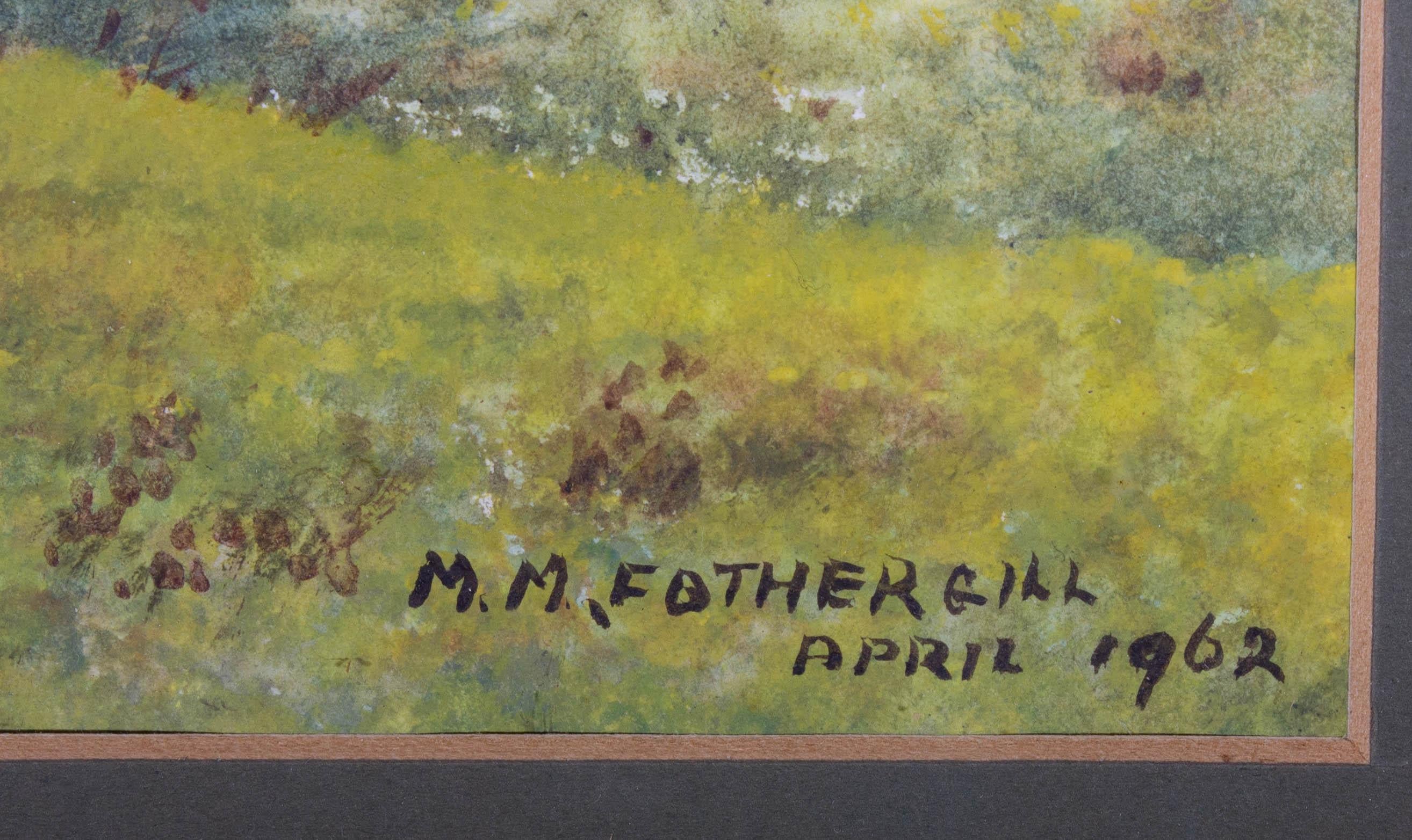 M. M. Fotherhill - 1962 Acquerello, Villaggio sul lago in vendita 3