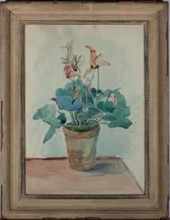 20th Century Watercolour - Pink Anthurium