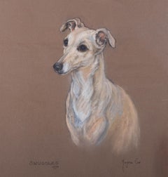 Marjorie Cox - 1970 Pastel, Snuggles the Whippet