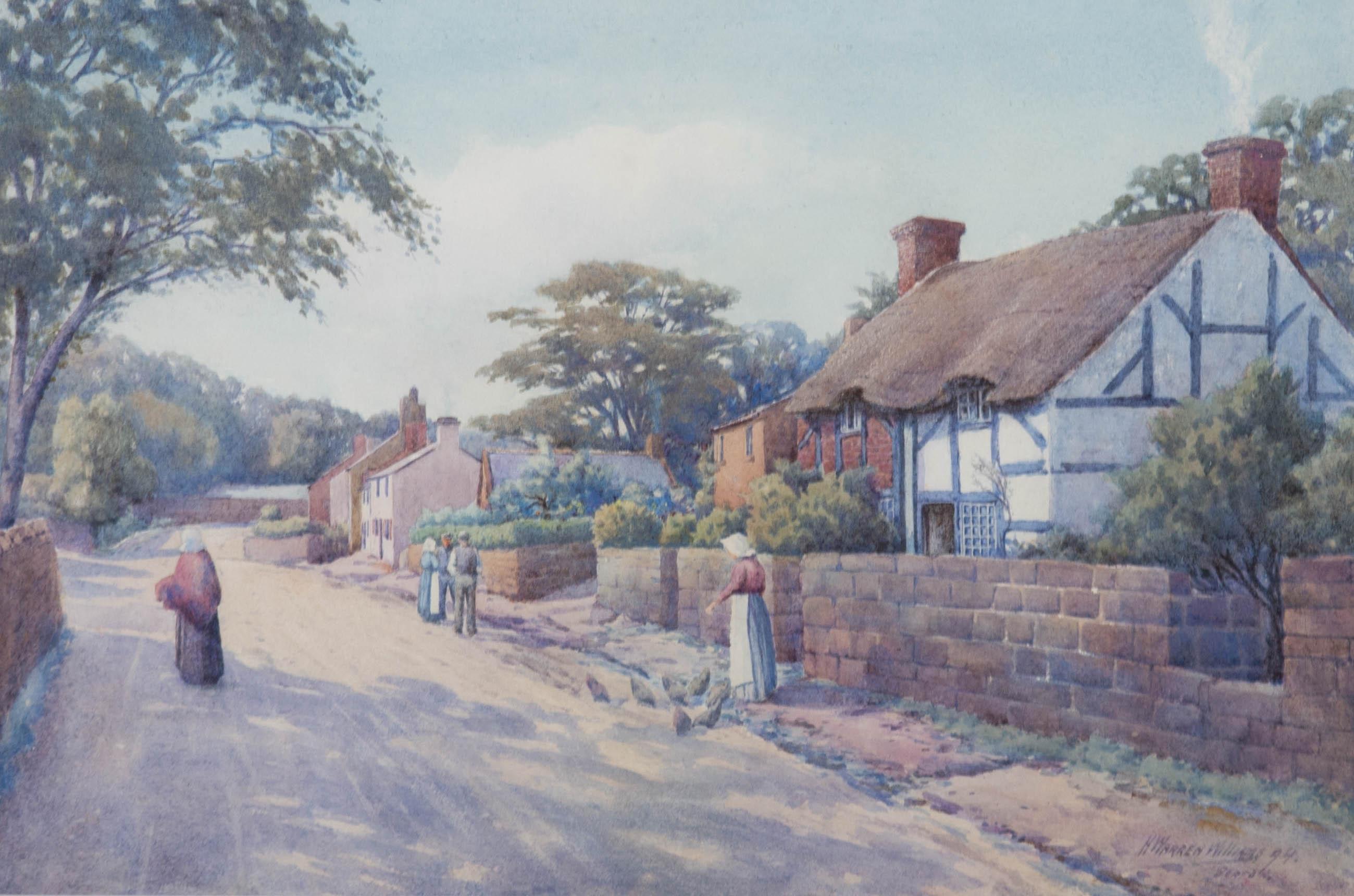H. Warren Williams - 1894 Watercolour, Village Street Scene 1