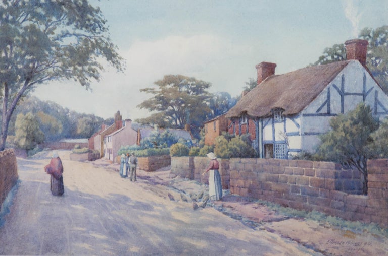 H. Warren Williams - 1894 Watercolour, Village Street Scene For Sale 2