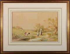 J. Barclay - Mid 19th Century Watercolour, Girl and Calf