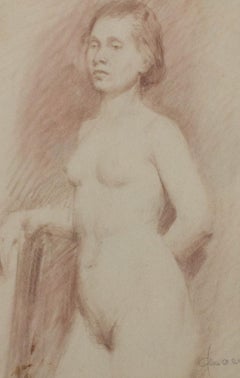 Russian School 19th Century Pastel - Standing Nude