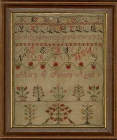 Antique Harriet and Mary Rivers - A Pair of 1863 Embroidery Samplers