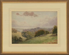 Herbert George (b.1863) - Early 20th Century Watercolour, Landscape with Sheep