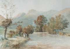 George Gregory (1849-1938) - Large 1893 Watercolour, Resting by the River
