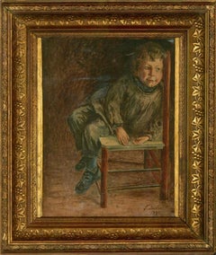 F. Jackson - 1890 Watercolour, Eavesdropping