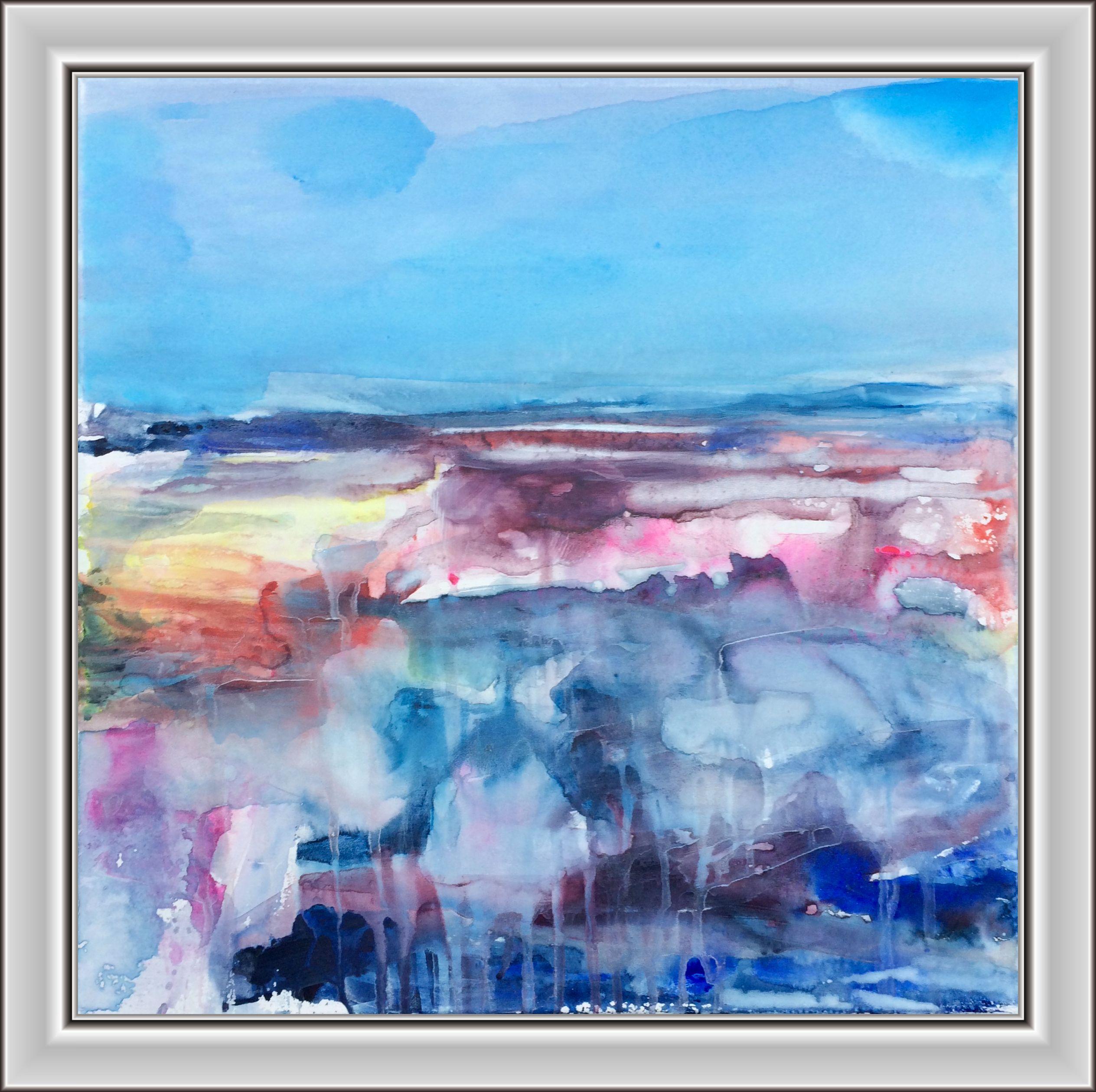 Contare le onde, Pittura, Acquerello su tela in vendita 1