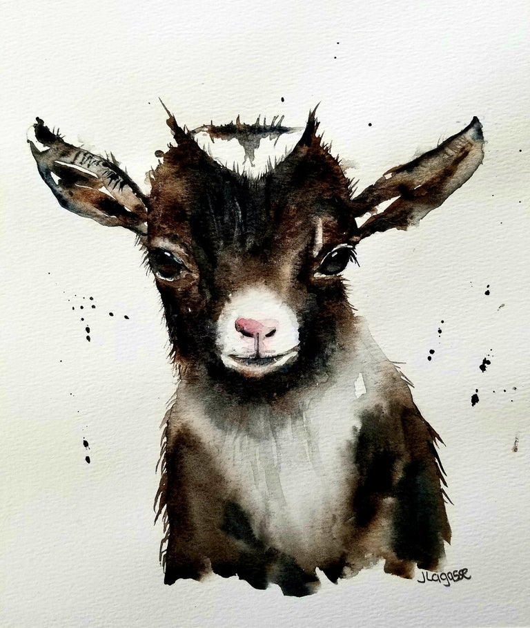 Goat Painting - 68 For Sale On 1Stdibs | Brenda Zlamany, Goat Art, Goat Paintings