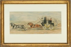Henry Thomas Alken (1785-1851) - Aquarelle du début du 19e siècle, Coach Mail Coach