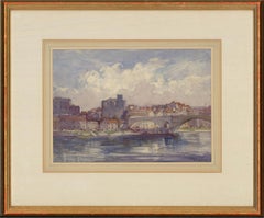 George Robert Rushton RBA ROI (1868-1948) - Watercolour, Pont d'Avignon