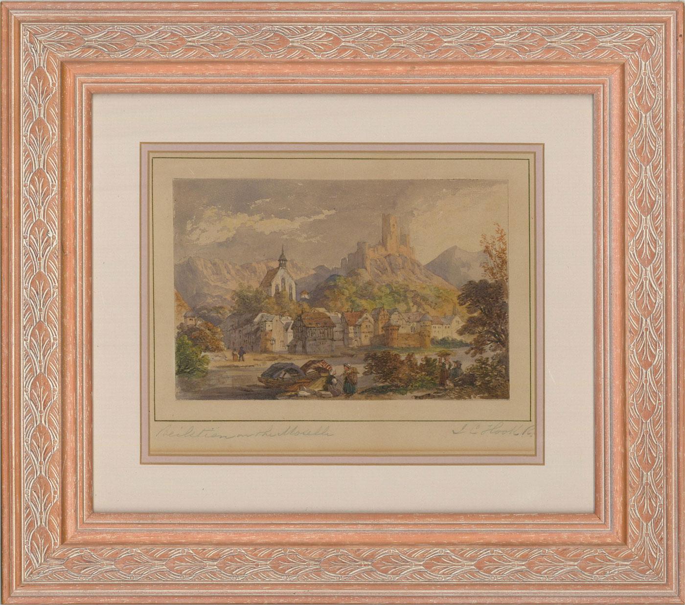 James Clarke Hook RA (1819-1907) - Watercolour, Beilstein on the Moselle 1