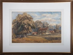 David Cox Jnr. ARWS (1809-1885) - 1841 Watercolour, Village Scene with Figures