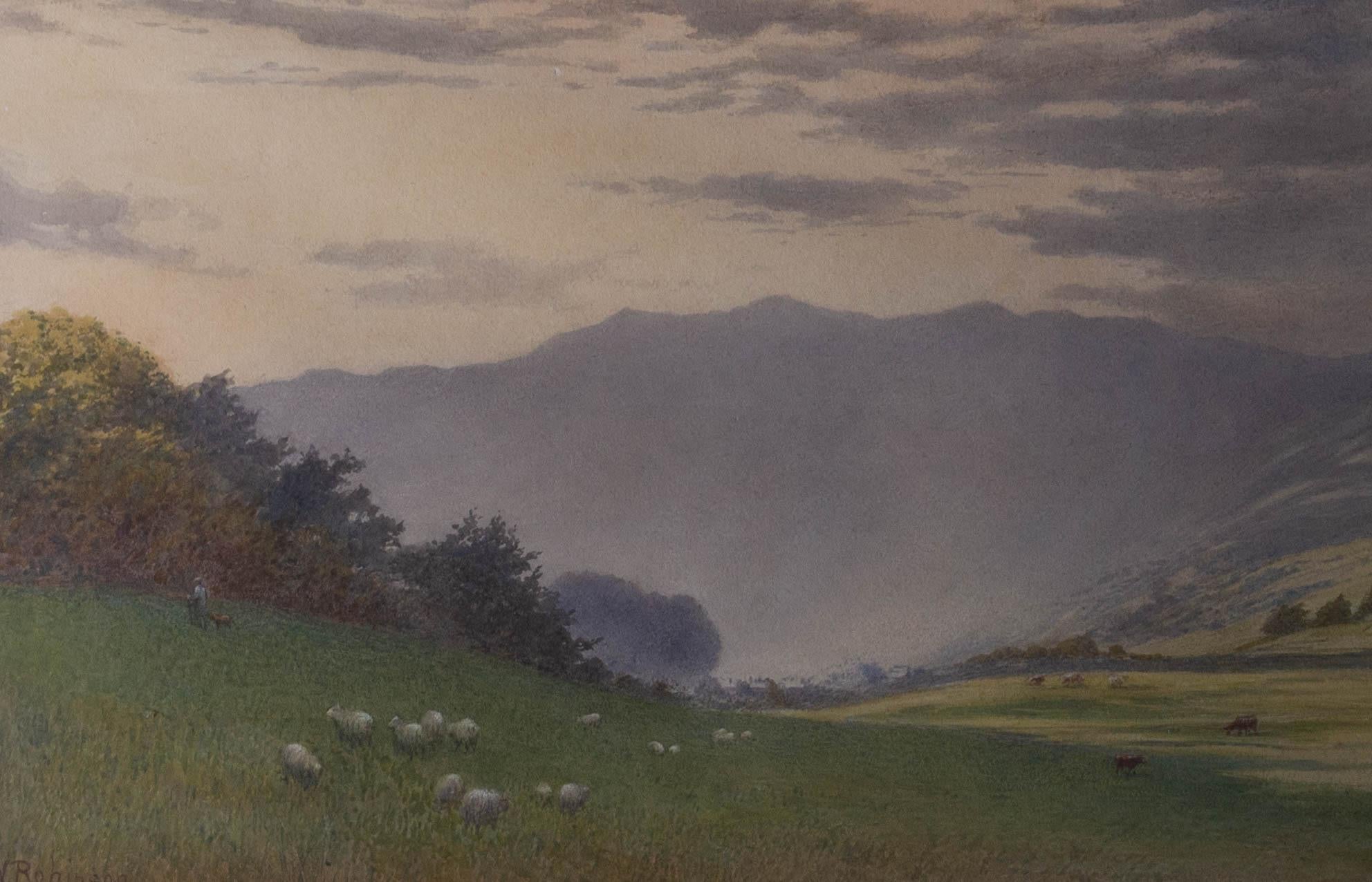 William Robinson (1835-1895) - 1886 Watercolour, Gathering Dusk 3