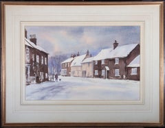 Andrew King ROI (b.1956) - 1983 Watercolour, Winter Village Scene