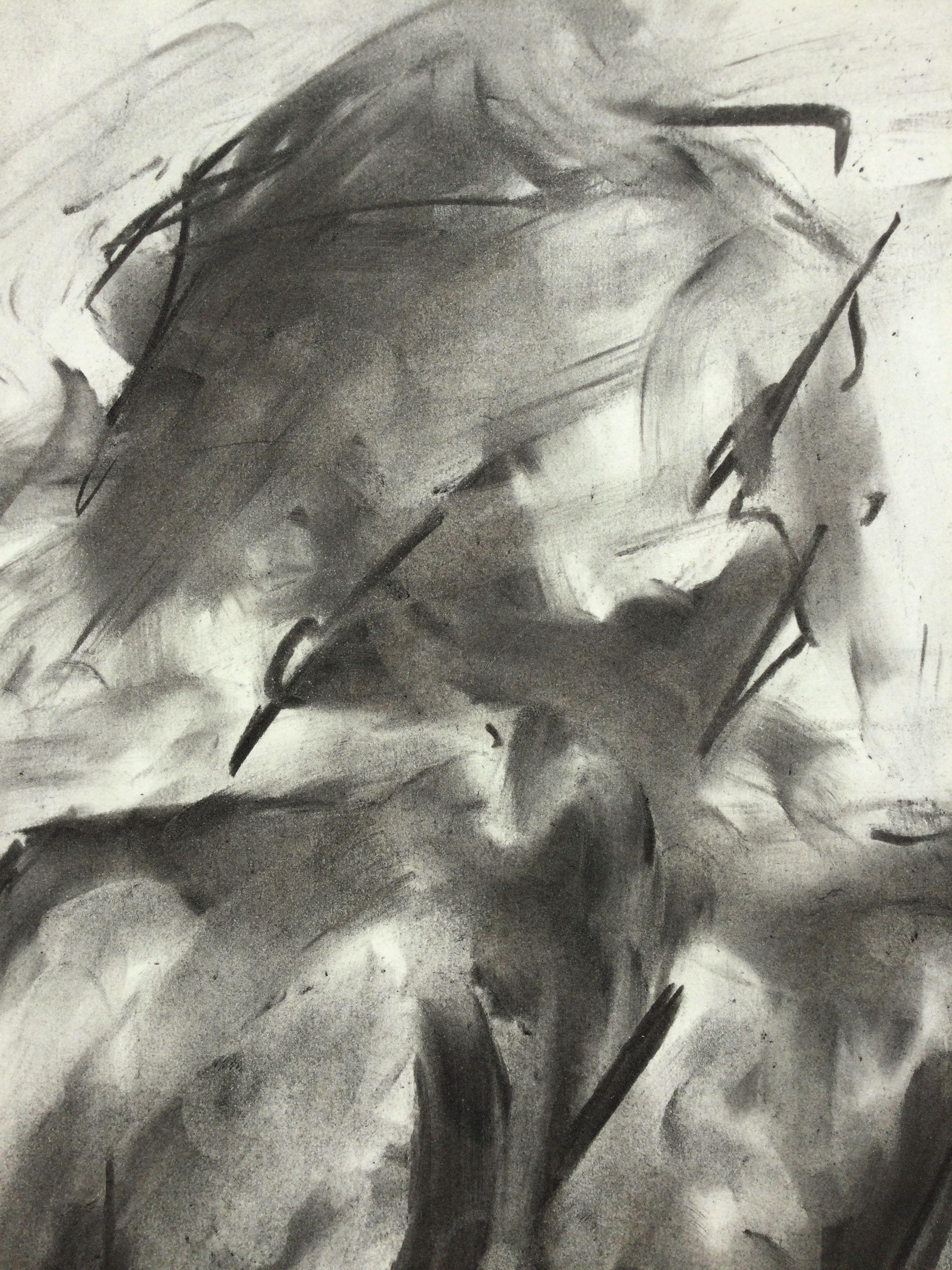 Peinture subtile, dessin, fusain sur papier - Impressionnisme Art par James Shipton