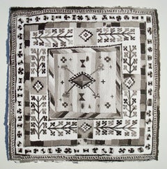 Small Black and White Milas Rug