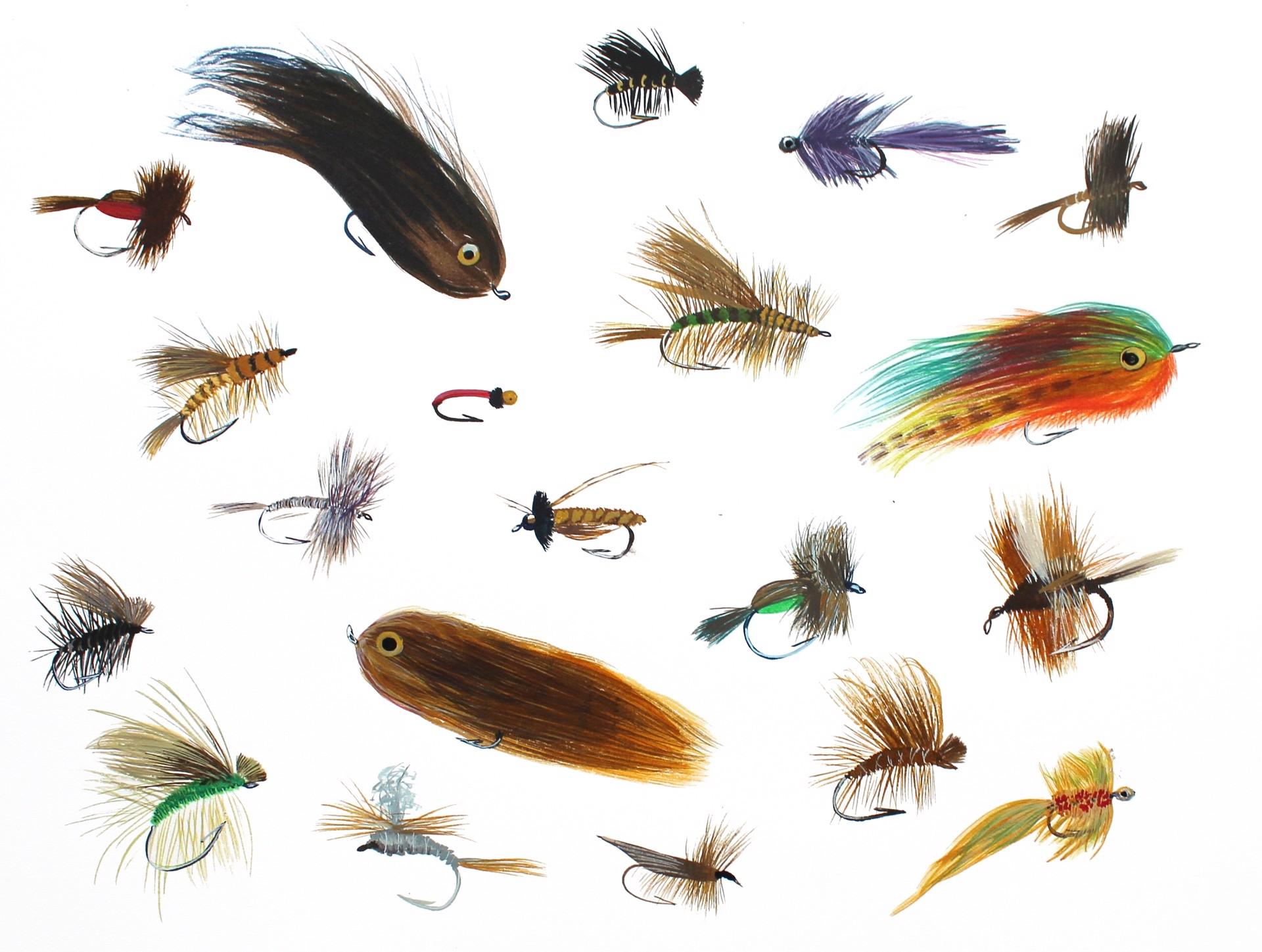 Fishing Flies of Vermont I - Art by Missy Dunaway