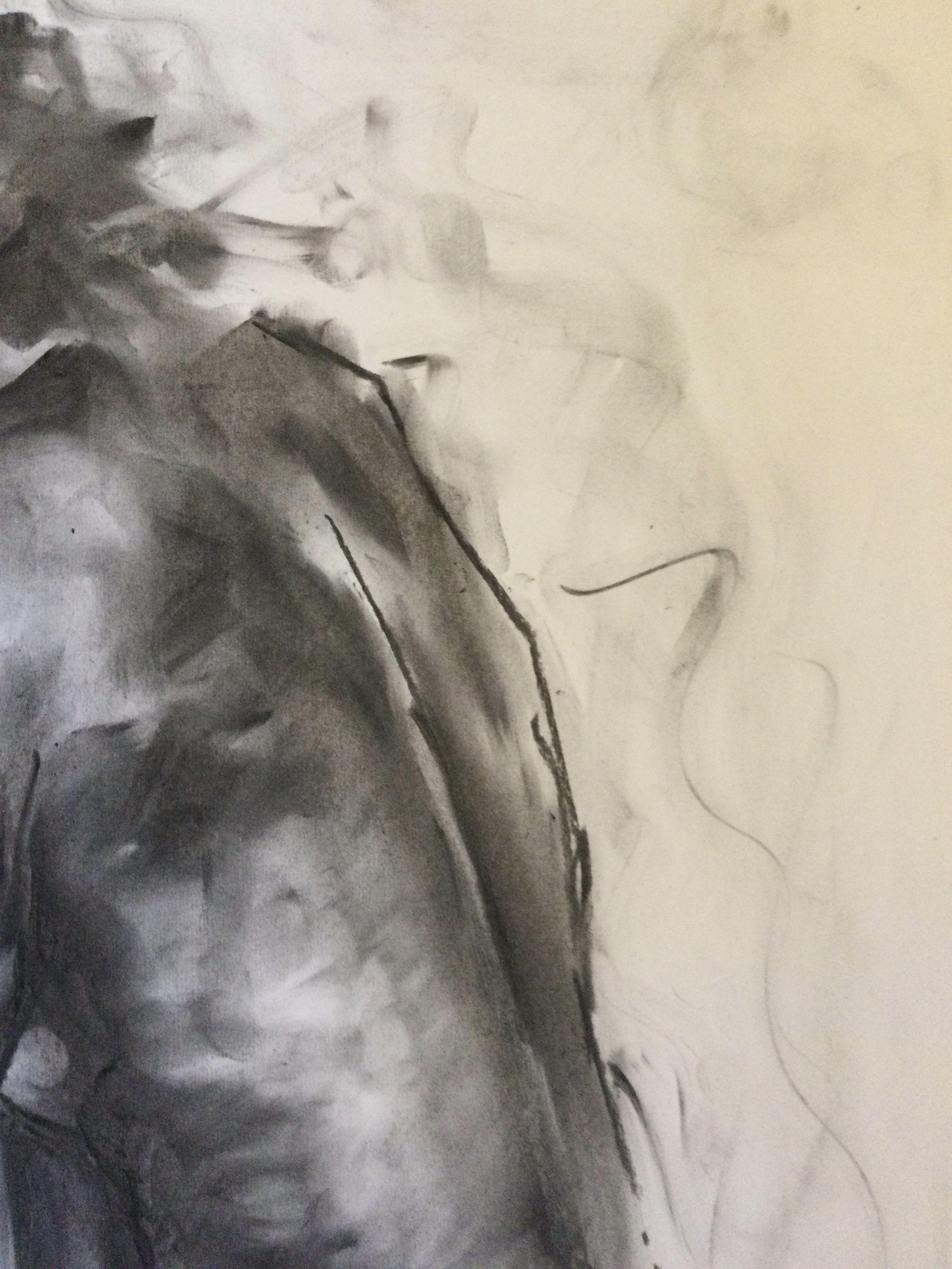 Sunday Vibes, Drawing, Charcoal on Paper - Impressionist Art by James Shipton