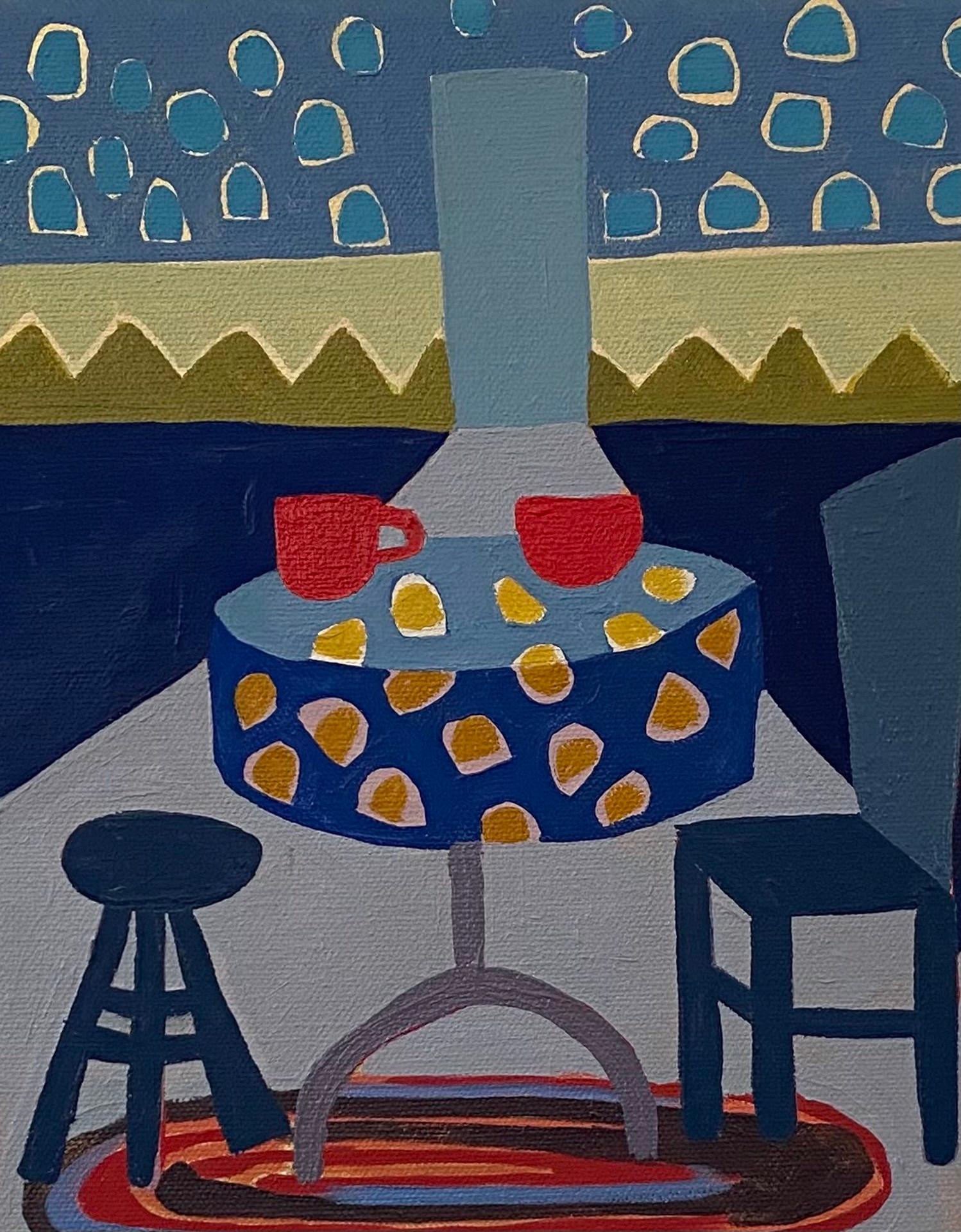Table, Two Chairs with Two Cups - Art by Sage Tucker-Ketcham
