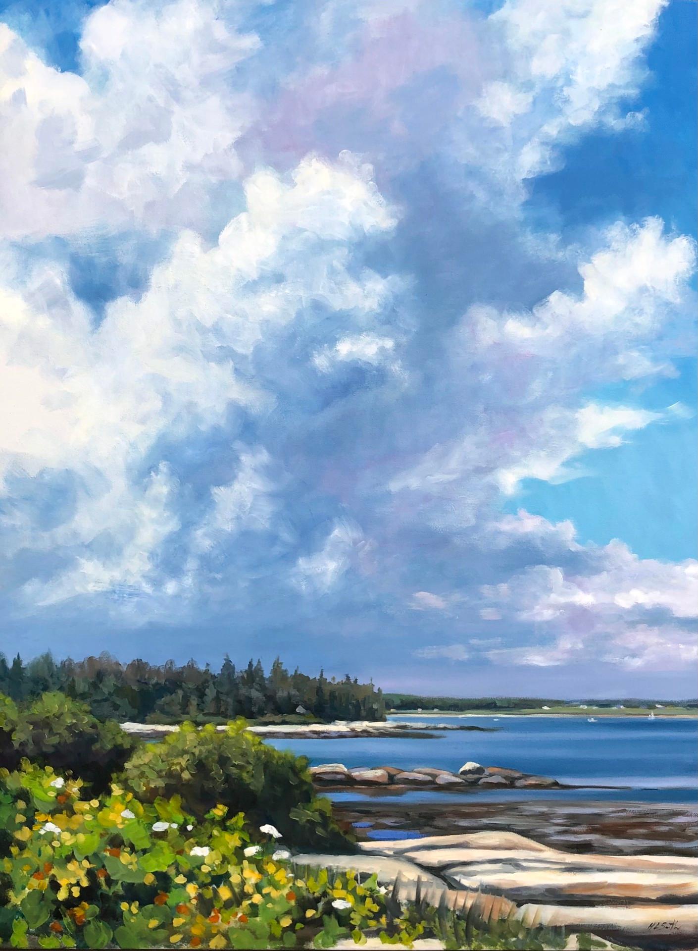 Summer Cloudscape Over Spruce Head Island - Art by Holly L. Smith