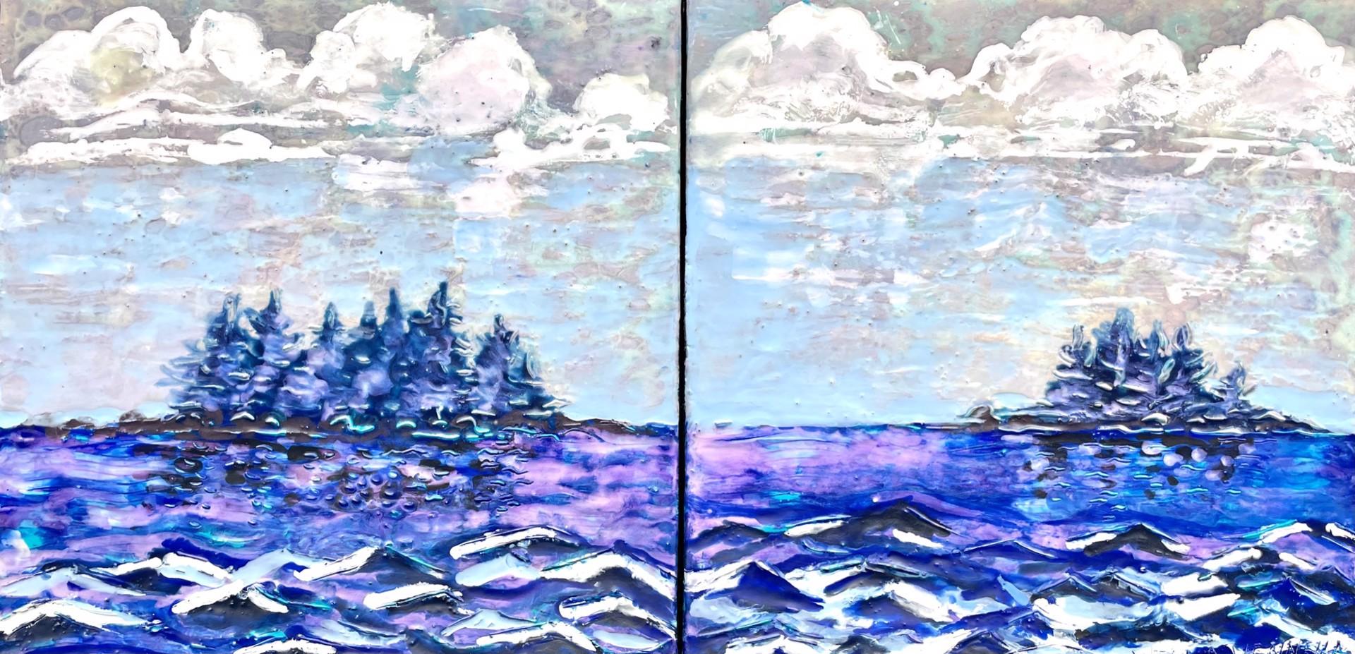 Two Islands, Deep Blue Sea - Art by Willa Vennema