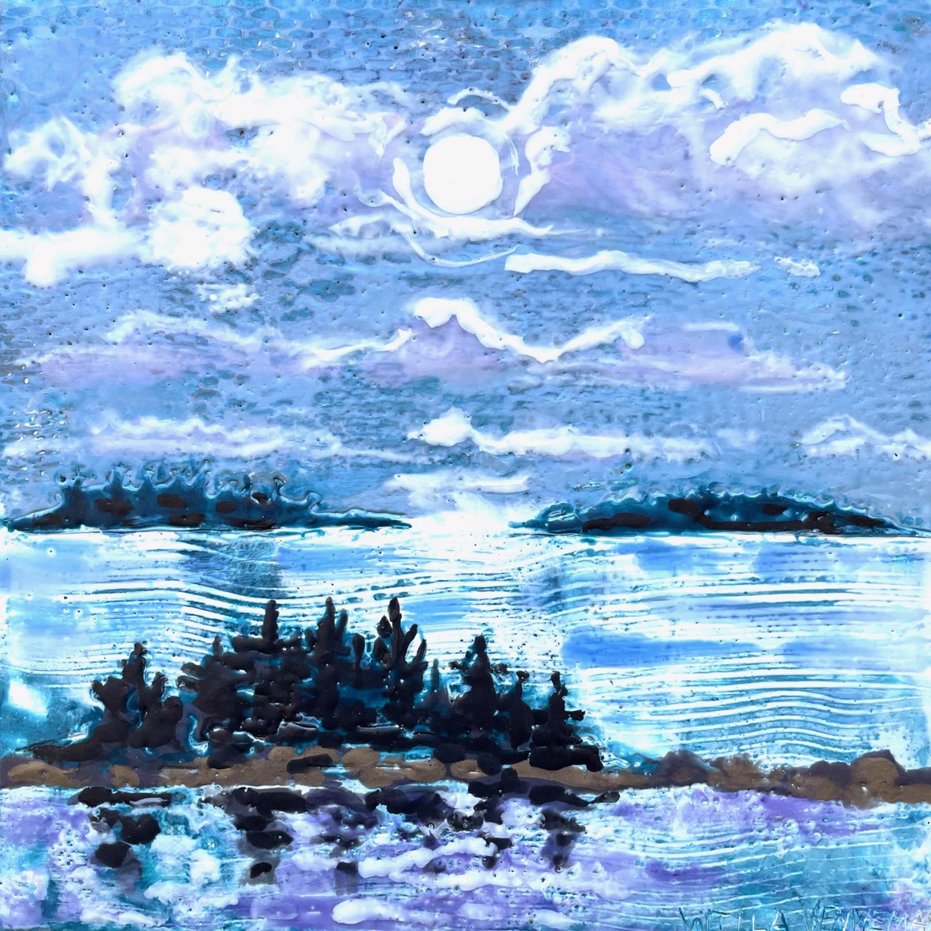 Islands and Ocean Series: Full Moon - Art by Willa Vennema