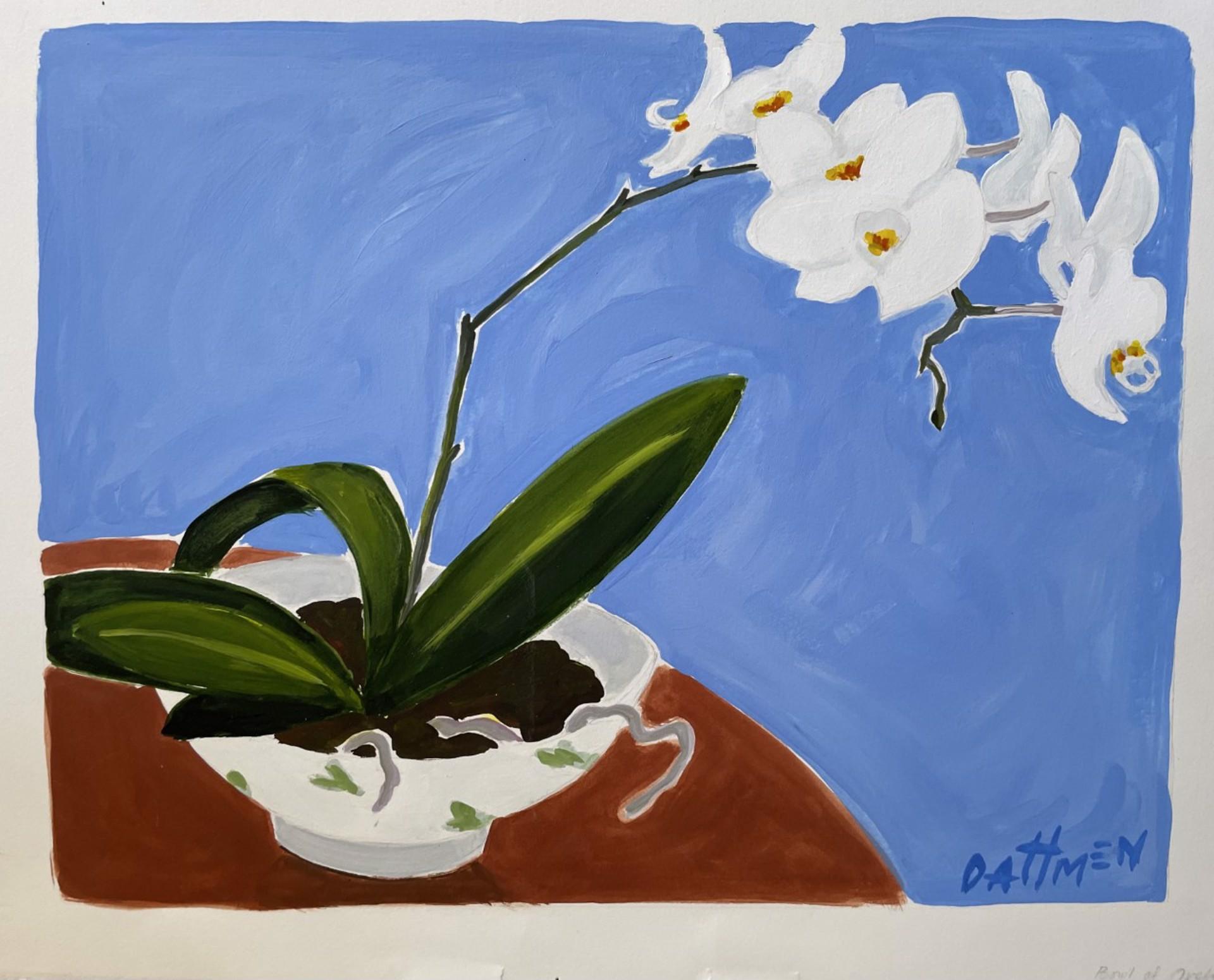 Bowl with Orchid - Art by Jane Dahmen