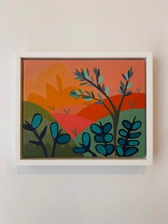 Nuage de soleil avec canapés à fleurs et arbres