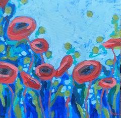 Red Poppies + Green Dots