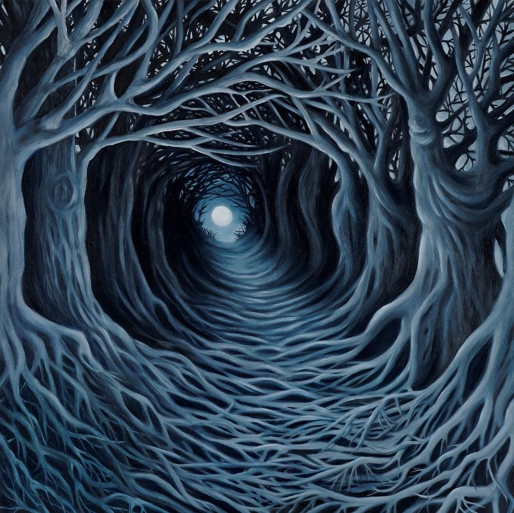 Judith Simonds Landscape Art - Moon Tunnel, Original Oil Painting, 2018