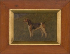 Antique 19th Century Watercolour - Beagle