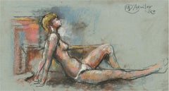 Michael Dâ€˜Aguilar (1924-2011) - Signed 1983 Pastel, Reclining Nude