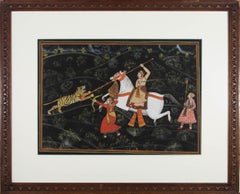 Mid 20th Century Gouache - Tiger Hunt