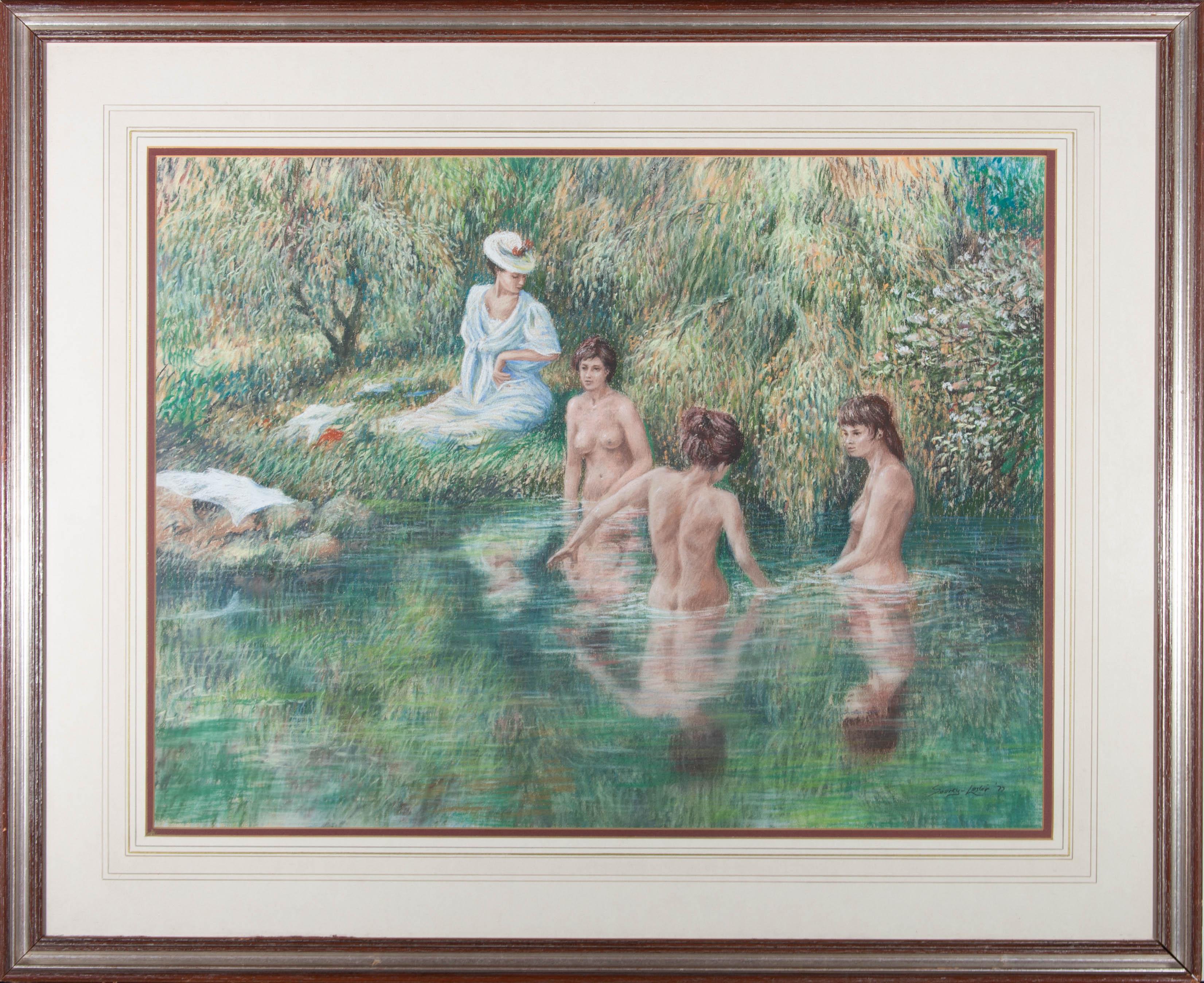 Unknown Nude - 1977 Pastel - The Bathers