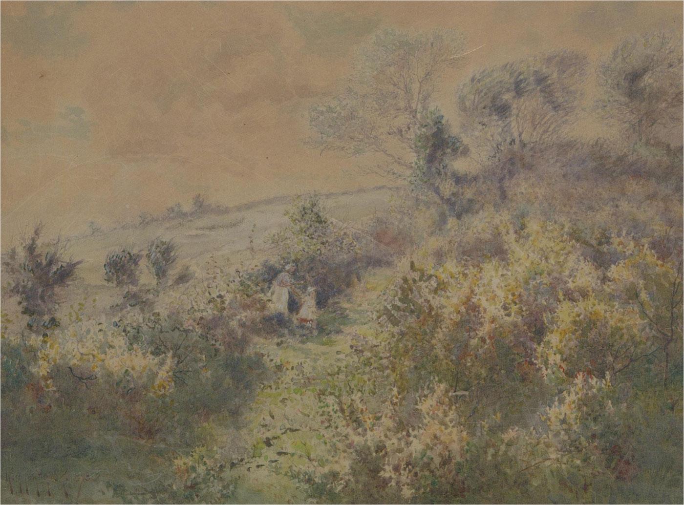 Joseph Kirkpatrick (1872-1936) - 1893 Watercolour, Spring Time, Conway Valley 1