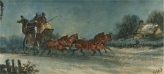 Charles Cooper Henderson (1803-1877) - Watercolour, Mail Coach in Snow