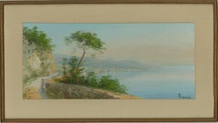 M. Gianni (1873-1956) – Gouache des frühen 20. Jahrhunderts, italienische Küstenszene