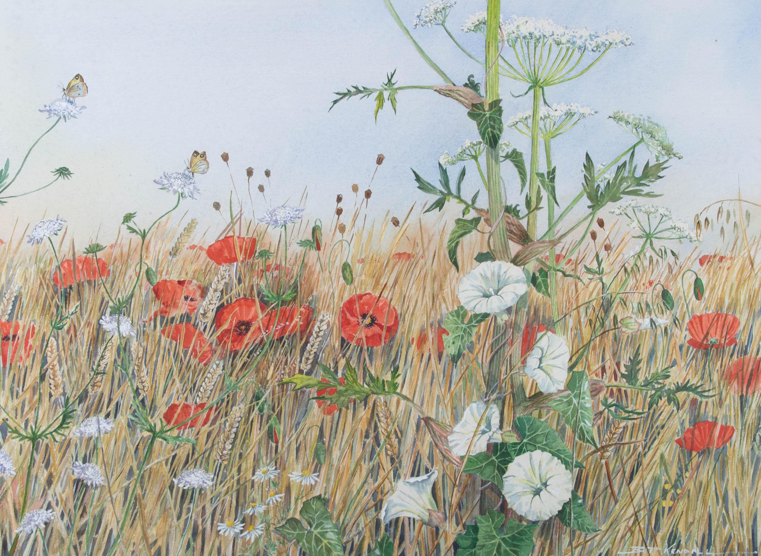 B.T. Kendall - Large Contemporary Watercolour, Wildflower Meadow 1