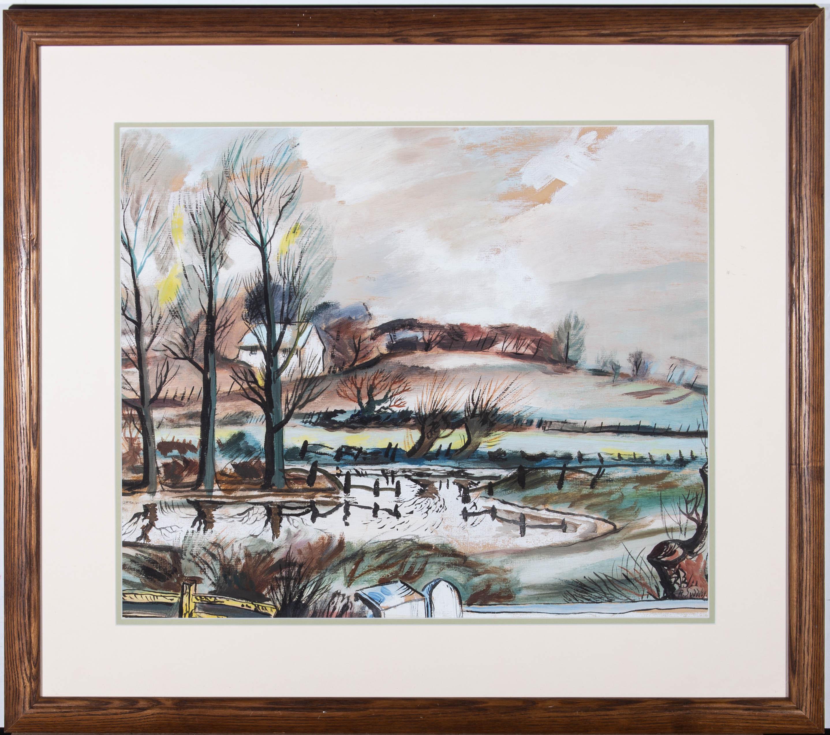 Rowland Suddaby (1912-1972) - Signed Mid 20th Century Gouache, Winter Skies 3