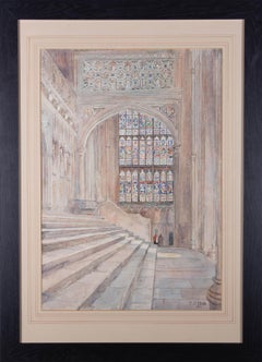 Vintage S.J. 'Toby' Nash (1891-1960) - 1922 Watercolour, Canterbury Cathedral
