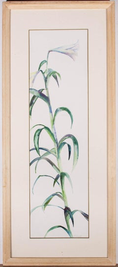 R. Mayell - Pair Of 20th Century Watercolour, Long Stem Lilies